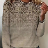 Womens Graphic Print T-Shirt - Stylish Crew Neck, Long Sleeve Comfort - Perfect for Spring & Fall Wardrobe - Trendy Casual Wear