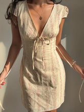 Floral Tie-Front Deep V-Neck Mini Dress