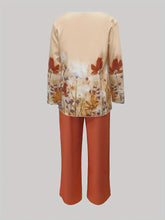Trendy Floral Print Two-piece Set - Stylish Long Sleeve T-shirt & Wide Leg Pants Outfit - Comfortable Casual Wear for Women