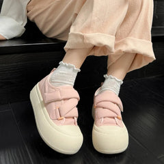 Ingvn Women's Shoes Round Toe Cute Kawaii Female Footwear Pink High on Platform Cotton Cheap New Arrival Urban Autumn Shoe Casual