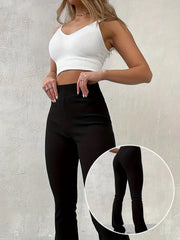 Chic High-Waist Leggings - Comfort Stretch, Solid Color, Perfect for Autumn & Winter - Womens Fashion