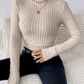 Stylish Ribbed Turtleneck Sweater for Women - Soft, Long Sleeve, Solid Color, Machine Washable, Breathable, and Comfortable - Perfect for Fall and Winter Seasons