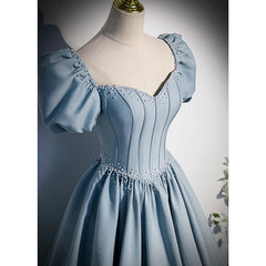 New light blue sweet long floor length lady girl women princess banquet party ball prom performance dress gown