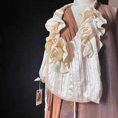 INGVN High-capacity Patchwork Flower Women's Handbags Y2k Aesthetic Elegant Sweet Shoulder Bags Casual Chic Fairy Underarm Bag Trendy