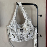 Ingvn Y2k Vintage Shoulder Bag for Women Gothic Fashion Tie-dye Tote Bag Aesthetic Large Capacity Luxury Designer Female Handbag