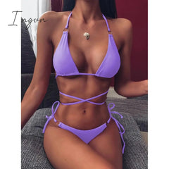 Ingvn - 2023 Trends Sexy Micro Bikini Criss Cross Swimwear Bandage Woman Swimsuit Female Thong Bikinis Set 2 Piece Women Bathing Suit Beachwear