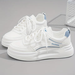 Women's Platform Sneakers, Casual Lace Up Outdoor Shoes, Comfortable Low Top Skate Shoes