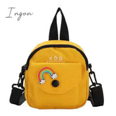 Ingvn - Women's Single Shoulder Bag Fashion Solid Color Casual Handbag Outdoor rainbow Canvas Handbag Zipper Cross-body Bag