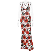 Pphmm outfit inspo New Summer Sling Sleeveless Dress Sexy Fashion Printed Backless Slim Dress