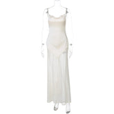 Spaghetti Strap Strapless Sexy Maxi Dress For Women Gown Elegant Off-shoulder Backless High Waist Bodycon Long Dress