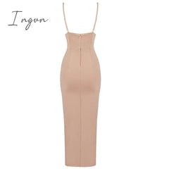 Ingvn - Bandage Women Dress New Summer Sexy Party Club Elegant Bodycon Bandage Dress Spaghetti Strap Ladies Clothes