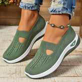 Women's Cut-out Sneakers, Casual Breathable Slip On Walking Shoes, Lightweight Outdoor Flat Shoes (plus size)