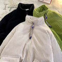 Ingvn - Corduroy Coat Women Clothing High Street Fashion Lamb Wool Winter Clothes Women Jacket Loose Casual Thick Jackets for Women Tops