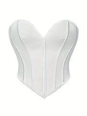 Elegant Strapless Tummy-Control Shapewear Corset | Adjustable Lace-Up | Sexy Knit Bustier | Medium Support Lingerie