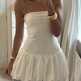 Solid Color Sexy Body-hugging YK2 - No-collar Short Women's Dress