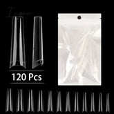 Transparent Stiletto Fake Nail Tips Acrylic False Nail Tips Long Shape Half Cover Coffin Professional Nail Art