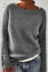 Ingvn - Casual Solid Basic O Neck Tops Sweater