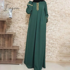 Ingvn - NEW Dubai kaftan Dress Muslim Party Abaya Women Arabic Lace Cardigain Patchwork turkey Islam Prayer caftan marocain dresses