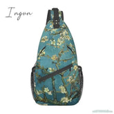 Ingvn - Vincent Van Gogh Almond Blossom Sling Chest Bag for Women Crossbody Backpack Travel Shoulder Bags Waterproof Daypack for Hiking