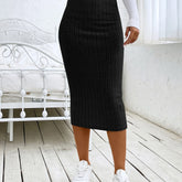 Versatile Solid High Waist Bodycon Skirt, Slim Pencil Skirt For Spring & Fall, Women's Clothing
