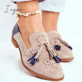 Ingvn - Women's Flats Oxfords Slip-Ons Plus Size Loafer Mules Office Daily Summer Embroidery Low Heel Closed Toe Business Elegant Comfort Walking Shoes PU Loafer Solid Color Cut-out Pink