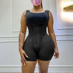 Voguable Women's Corset Bodyshaper High Compression Garment Abdomen Control Double Bodysuit Waist Trainer Open Bust Shapewear Fajas