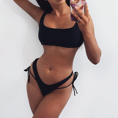 Sexy Two Piece Bikini Swimsuit Women Swimwear Push Up Black Vintage Biquini Drop Shipping Bathing Suit Brazilian Bikinis