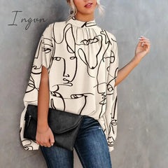 Ingvn - Summer Short Sleeve Loose Top Femme Blouse Women Fashion Casual Womens Tops And Blouses Ladies Print Shirt Shirts Elegant