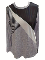 Vibrant Striped Color Block Long Sleeve T-Shirt - Ultra-Casual, Comfortable, and Versatile for Spring and Fall - Womens Fashion Essential