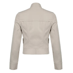 Patchwork Zip-up Cropped Jacket y2k Streetwear Full Sleeve Turtleneck Pockets Coat for Women Vintage 2000s Clothing Basic