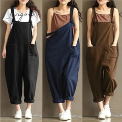 Ingvn - Ladies Casual Women Jumpsuits Loose Solid Harem Trousers Casual Ladies Overallpants Playsuits Wide Leg Pants Plus Size 5XL
