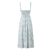 New Women Boho Floral Print Sling Midi Long Dress Sleeveless A-line Casual Holiday Dresses Summer Robe