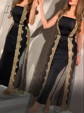 Ingvn - Summer Outfits Two Piece Set Sexy Night Club Strapless Dress Women Slim Fit Sheath Perspective Mesh Split Shawl Bodycon Party Prom Vestidos