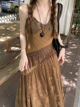 Korean style Ethnic Irgular Spaghettic Strap Fairy Boho Hippie Dress Women Tassel Mesh Stitching Spice Summer Beach Slim Dress