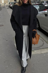 Ingvn - Elegant Solid Turndown Collar Outerwear