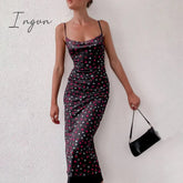 Ingvn - Sexy Ladies Sling Sleeveless Off-shoulder Floral Print A-line Dress Summer Sweet Women Beach Slim Dress Elegant Bodycon Vestidos