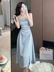 Elegant Party Women Dress Vintage Backless Bandage White Dress Robe Female Sundress Retro Strap Evening Black Dress Vestido New