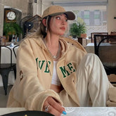Ingvn - Y2K Vintage Oversized Women Hoodies Harajuku Aesthetic Zip Up Hooded Sweatshirt Top Long Sleeve E Girl Clothes Casual ins