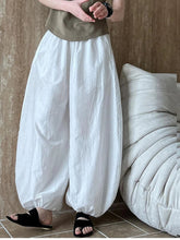 Oversize Women Pure Cotton Pants Summer Loose White Causal Lantern Trousers Fashion New Female Wide Leg Pants
