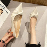 Ingvn Shoes For Women Stilito Pointed Toe White Ladies Summer Footwear With Medium Heels Office E Chic Elegant Offer Slip On A L