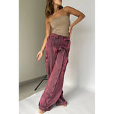 Ingvn Women Baggy Pants Streetwear y2k Low Rise Cargo Pants Fashion Night Club Party Holiday Long Trousers Korean Style