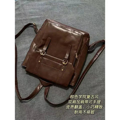 Ingvn Japanese JK Uniform Style School Backpack Women Autumn New Vintage Brown Bag College Student Classroom Backpacks