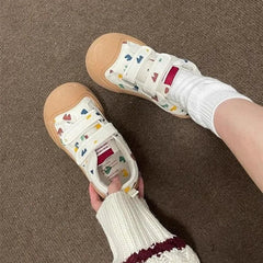Ingvn Kawaii Women's Sports Shoes Canvas Platform Sneakers Casual Cute Tennis Female Spring Summer Vintage Flats Vulcanize