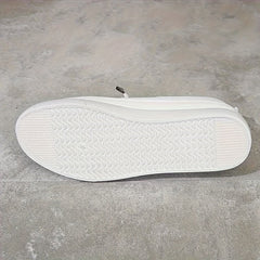Comfortable White Slip-On Sneakers - Ultra-Comfortable Design, Easy Slip-On Style, Low-Profile Top for Casual Look, Versatile for Various Occasions - Designed Specifically for Active Women, Perfect for Daily Errands, Outdoor