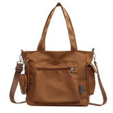 Ingvn Simplicity Oxford Canvas Composite Shoulder Bag Solid Color Versatile Lazy Style Crossbody Bag Large Capacity Commuter Tote Bag