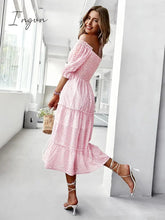 Ingvn - New Ladies Vintage Elegant Boho Chiffon Dress Women Casual Bohemian Party Beach Summer Dress Women Sundress Female Robe Vestidos