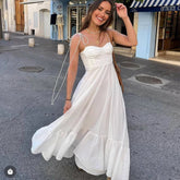 Sexy Elegant White Slip Corset Dress Tie Strap Black Party Evening A-Line Sleeveless Bodycon Sundress Women Wedding Bridesmaid
