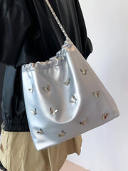 Ingvn Fashion Chain Butterfly Ladies Shoulder Bags Large Capacity Women's Casual Tote Underarm Bag Commuter Female Travel Handbags