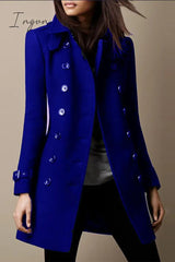 Ingvn - Casual Solid Buttons Mandarin Collar Outerwear