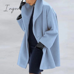 Ingvn - Fashion Trends Women Retro Single Button Solid Long Cardigan Jackets Autumn Long Sleeve Pocket Outwear Winter Hooded Blend Wool Coat Tops